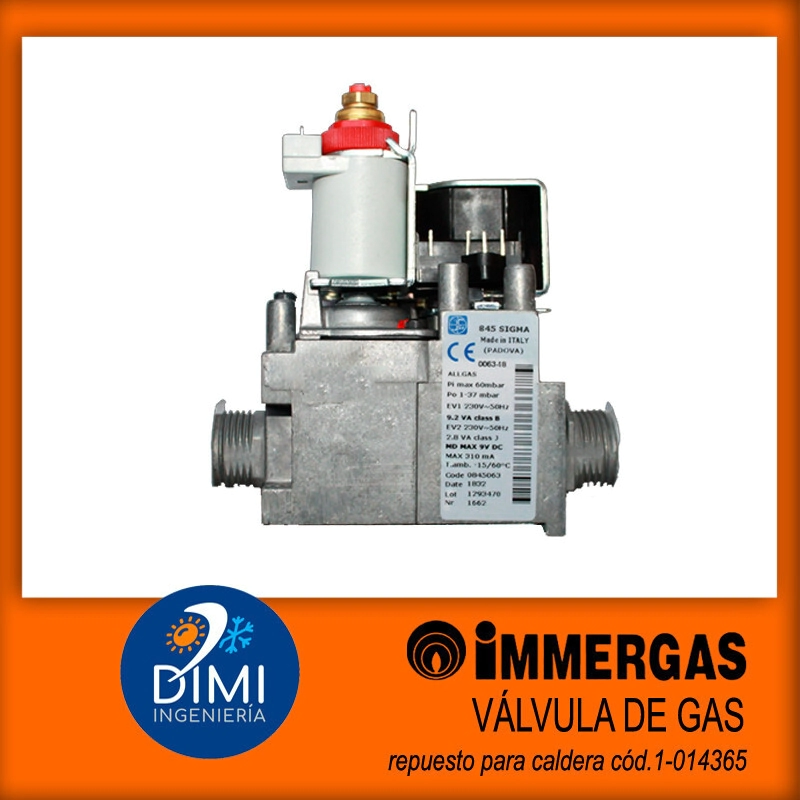 V�lvula de gas para caldera Immergas - Eolo Star, Maior Eolo -