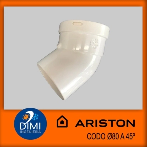 Curva 45&deg; de 80mm para desdoblado - Ariston -