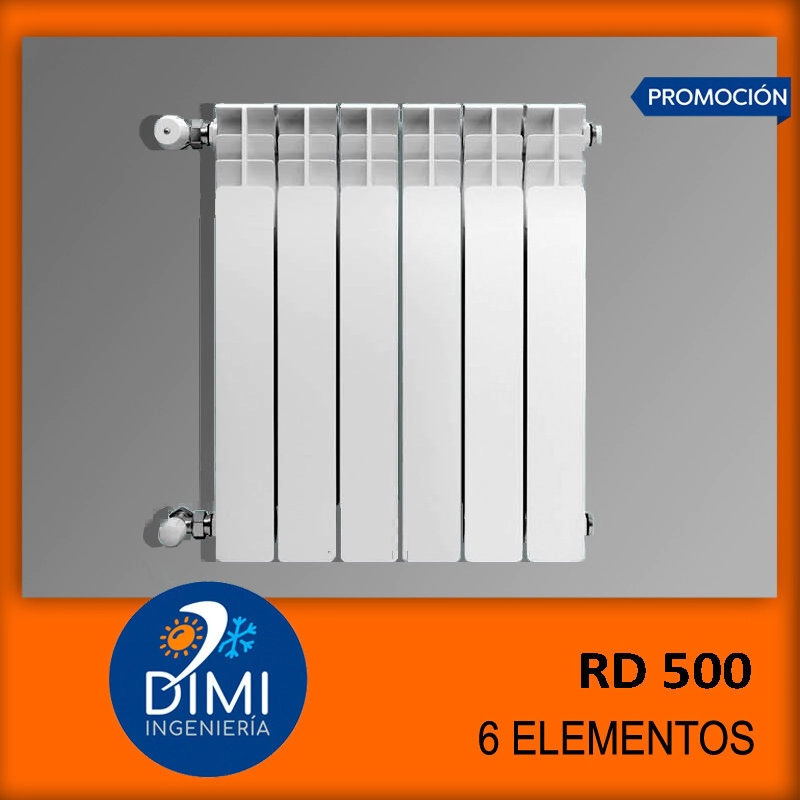 Radiador 6 elementos de aluminio inyectado + kit de instalaci�n completo