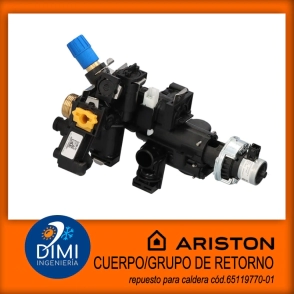 Cuerpo/grupo de retorno sin bypass para caldera  Ariston - Linea X -