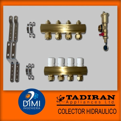 Colector 4 + 4 Tadir&aacute;n con soporte, adaptadores y un purgador