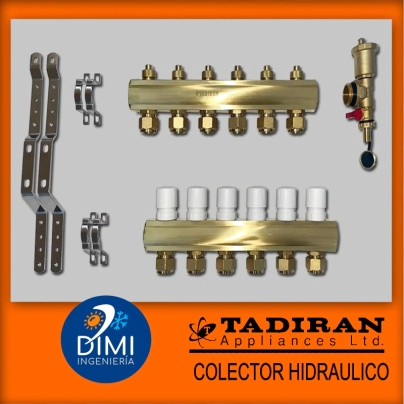 Colector 6 + 6 Tadiran / purg + soporte + adapt.