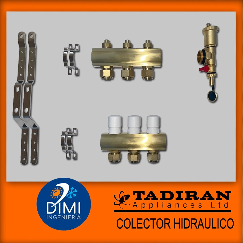 Colector 3 + 3 Tadir�n con soporte, adaptadores y un purgador