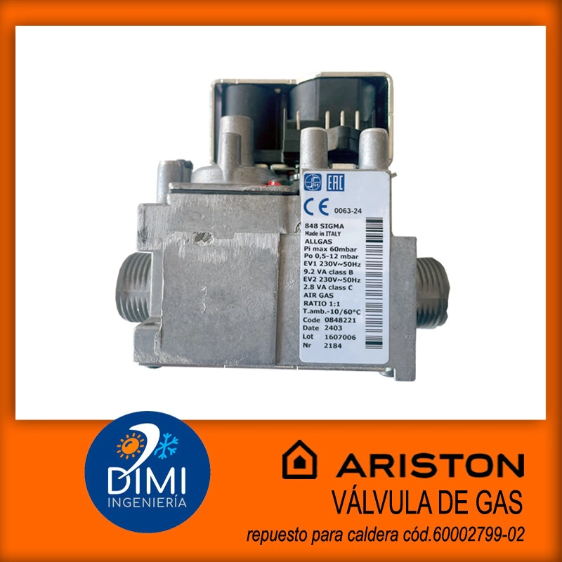V�lvula de gas para caldera Ariston - Clas One -