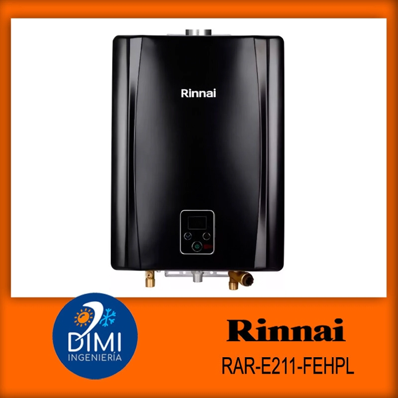 Calef�n a gas de alta producci�n Rinnai 21L/minutos Digital - TF GLP - Negro -