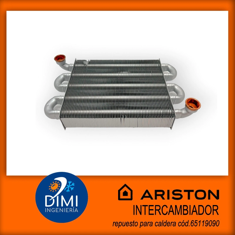 Intercambiador primario para caldera Ariston - Bs 24, HS X 24 - Clas X 24 - (Incluye kit de ca�os)