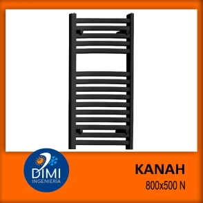 Toallero radiador Kanah Negro 800x500mm (450 mm entre ejes)