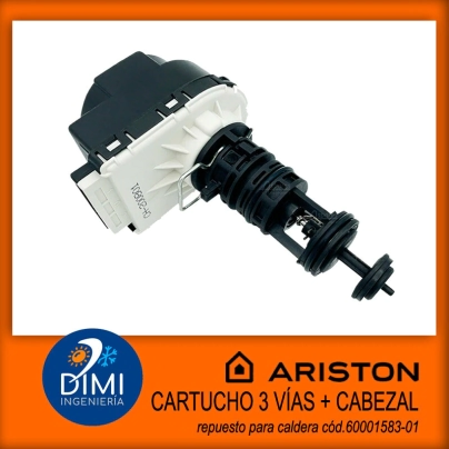 Cartucho tres v&iacute;as + Cabezal para caldera Ariston - Clas, Genus -